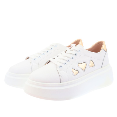 Bílé a zlaté kožené boty na platformě Artiker