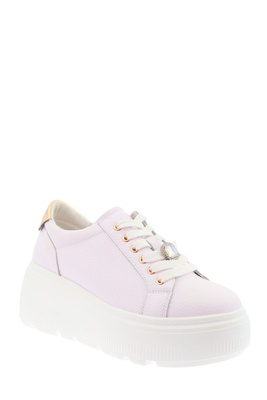 Kožené bílé boty na platformě