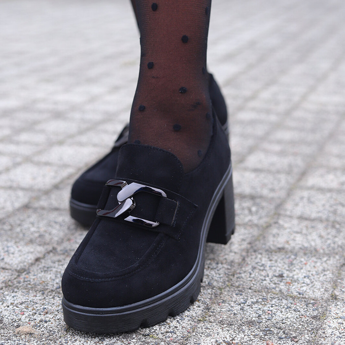 Černé semišové boty Potocki na vysokém podpatku