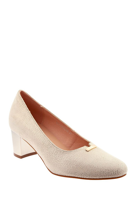 Krásné zlaté lodičky z ekokůže na špalíku