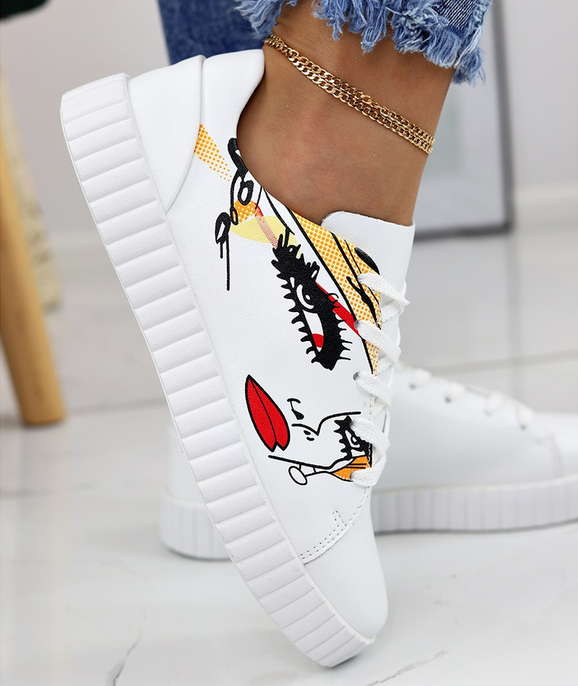 Bílé dámské šněrovací boty z přírodní kůže Artiker