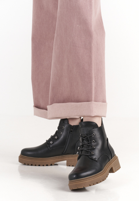 Dámské černé šněrovací boty Sergio Leone