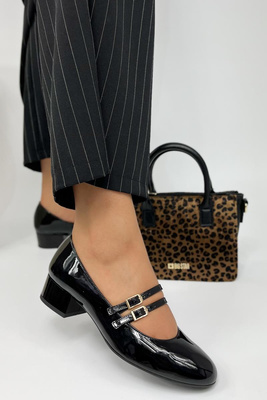 Anis černé lakované lodičky s ramínky