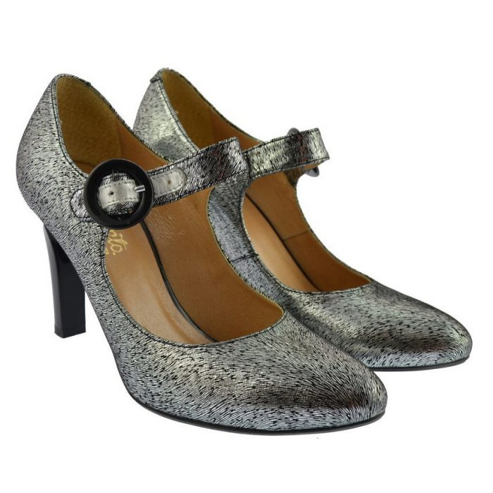 Lodičky ESPIRITO by DAREX s páskem - stříbrné C-478