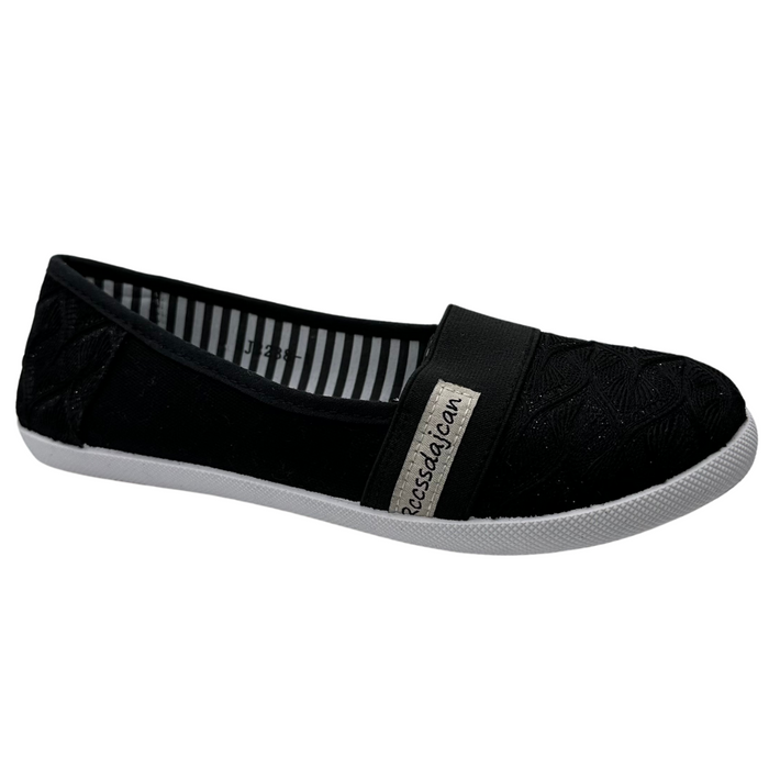 Černé krajkové tenisky se třpytkami