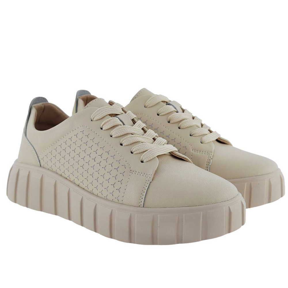 Dámské béžové kožené tenisky Evento