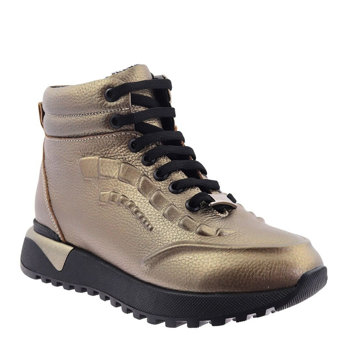 Zlaté kožené kotníkové boty ve sportovním stylu Boccato