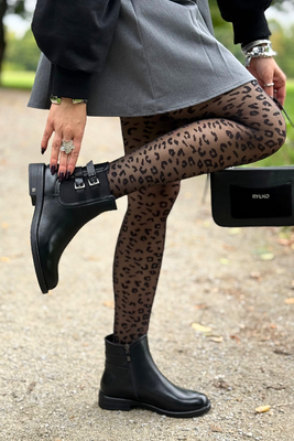 Černé kotníkové boty Potocki s ozdobným podpatkem